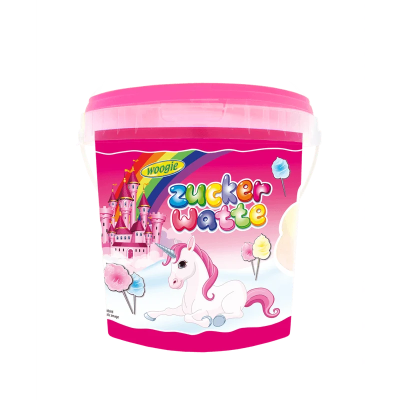 Woogie Einhorn Zuckerwatte Eimer 50g