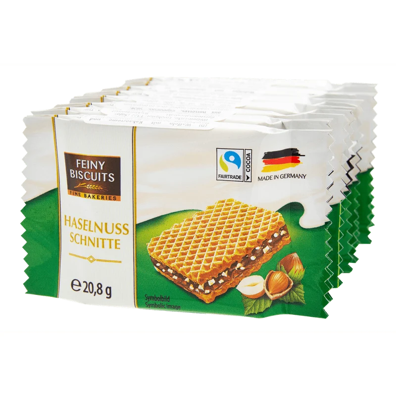 Feiny Biscuits Haselnuss Schnitten 167g (8x20,8g) kakaofreie Schoko-Alternative