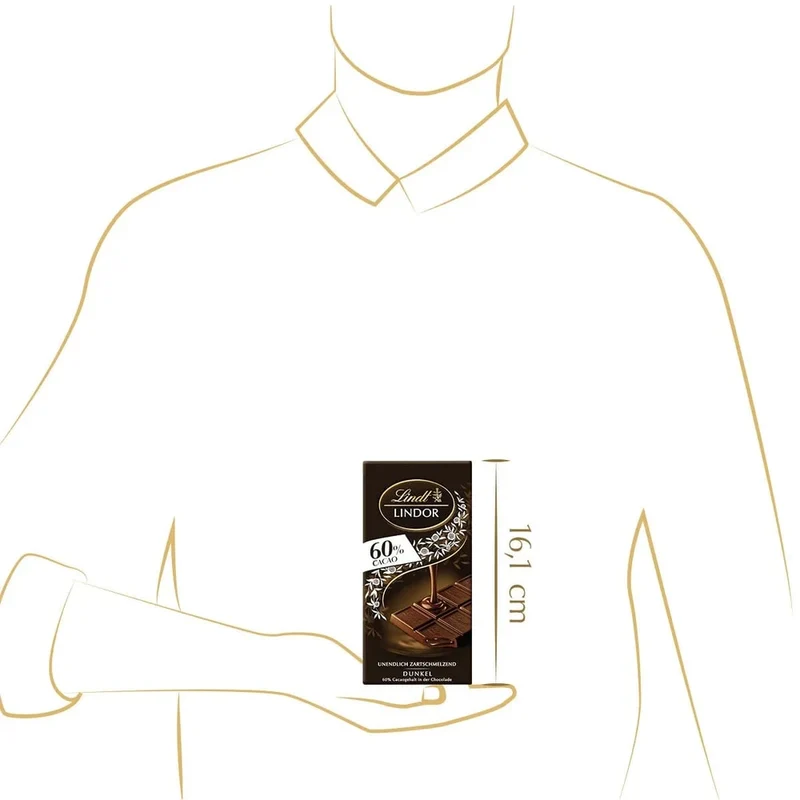Lindt LINDOR Dark 60% Edelbitter Schokolade 100g