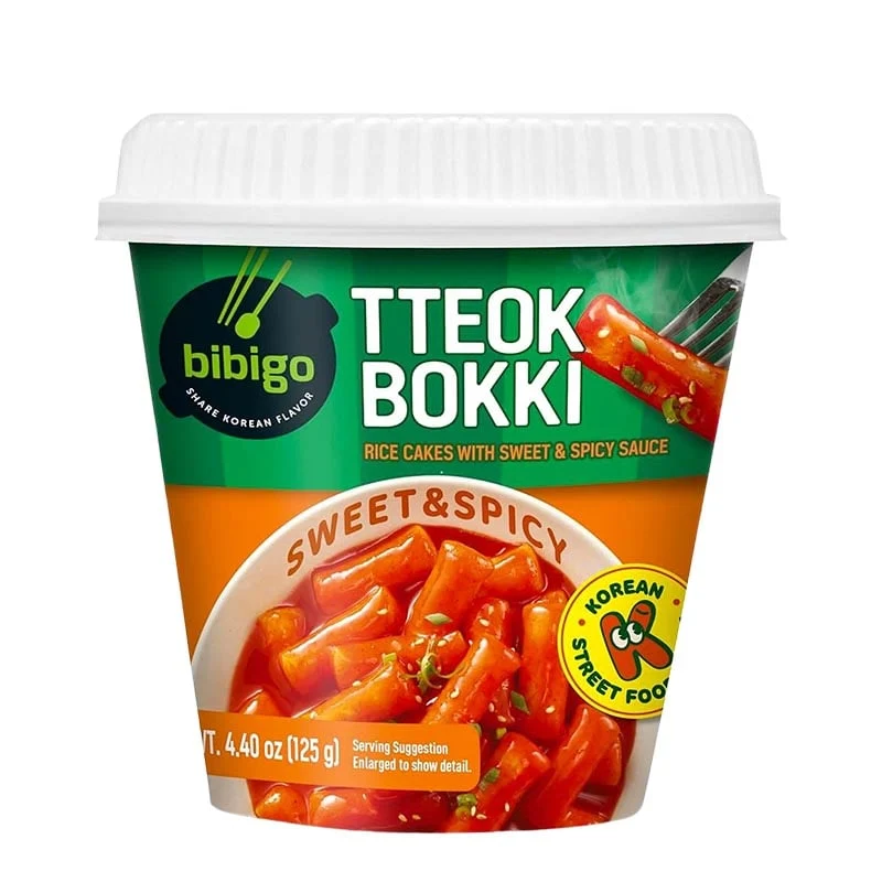 Rice Cakes Becher Tteokbokki Sweet & Spicy Bibigo 125g
