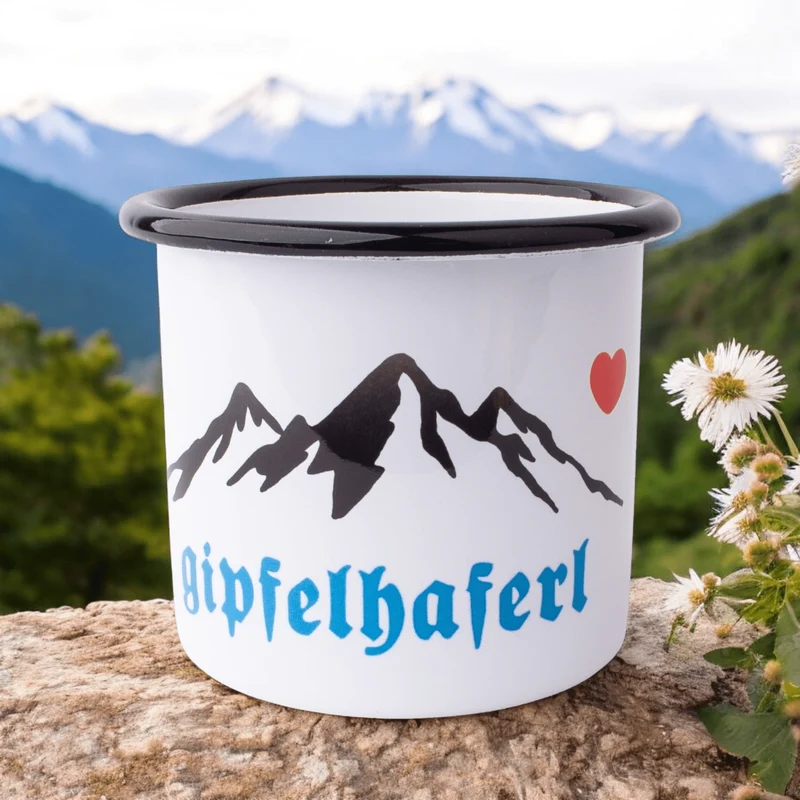 Emaille-Haferl "Gipfelhaferl"
