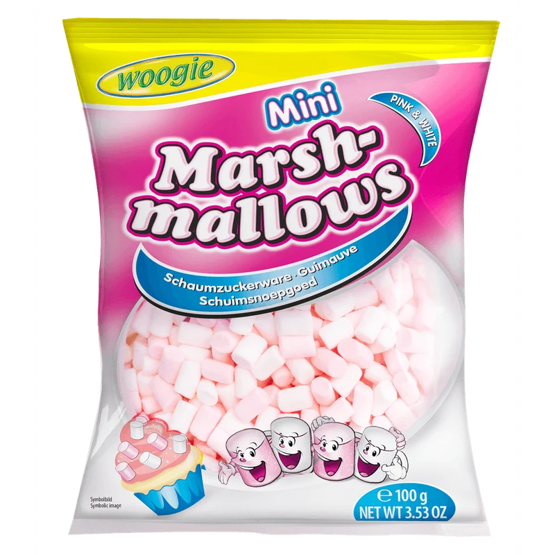 Woogie Mini Marshmallows Pink & Weiß 100g