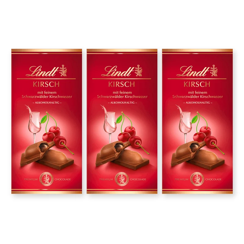 Lindt Kirsch Vollmilch Tafel 3x 100g