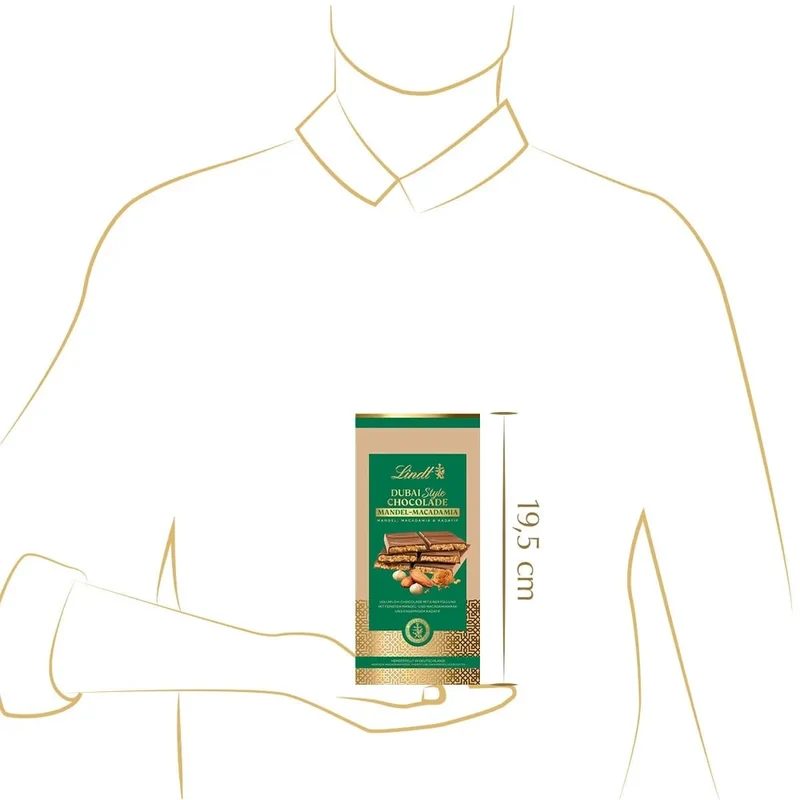 Lindt Dubai Style Vollmilch Schokolade Mandel Macadamia 150g Tafel