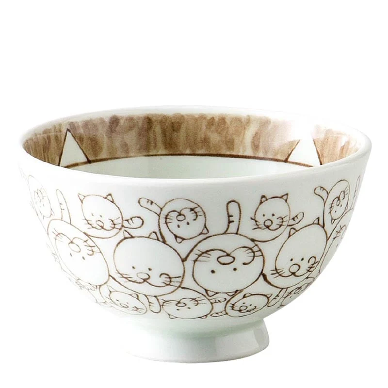 Reis Schale Hasamiyaki Neko Karakusa 11,5 cm