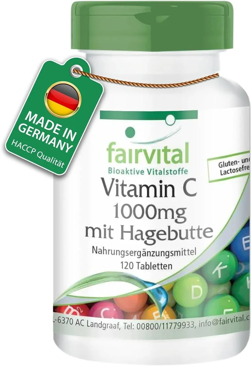 Vitamin C 1000mg mit Hagebutten (120 Tabletten)