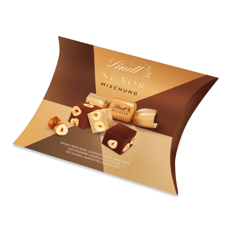 Lindt NUXOR Pralinen Gianduja Haselnuss Mischung 206g Kissenpackung