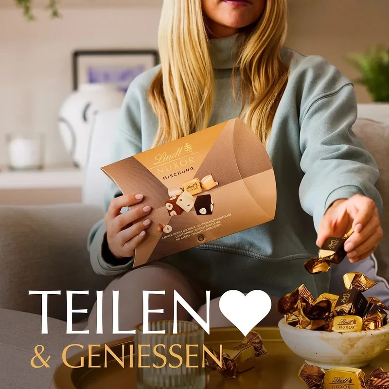 Lindt NUXOR Pralinen Gianduja Haselnuss Mischung 206g Kissenpackung