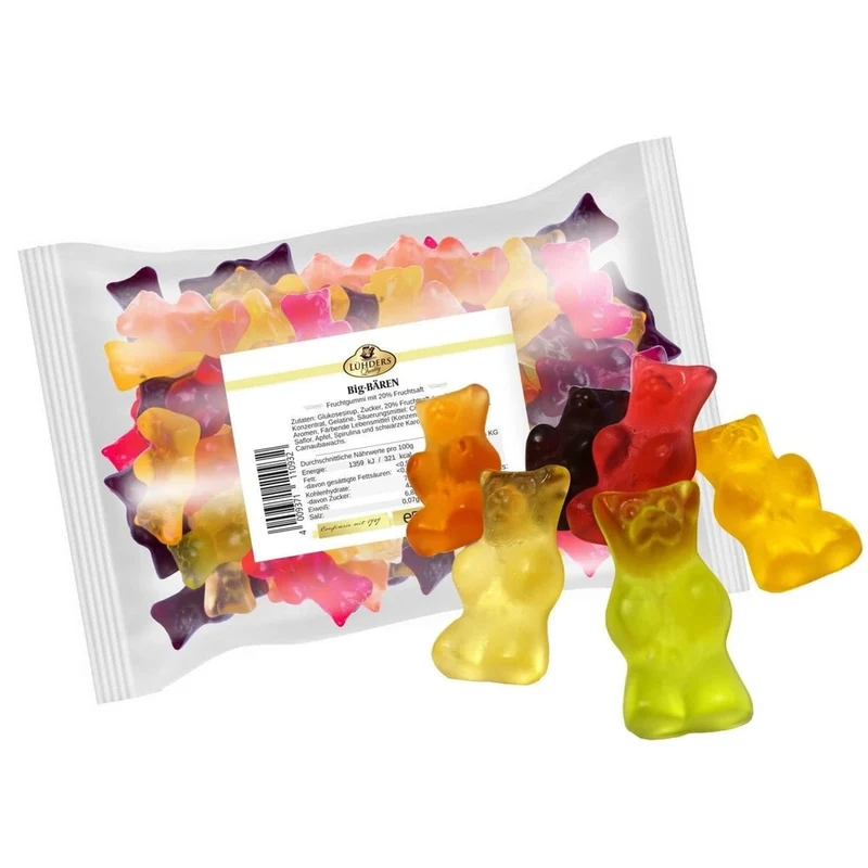 Lühders Fruchtgummi Big Bären 20 Prozent Saft 500g
