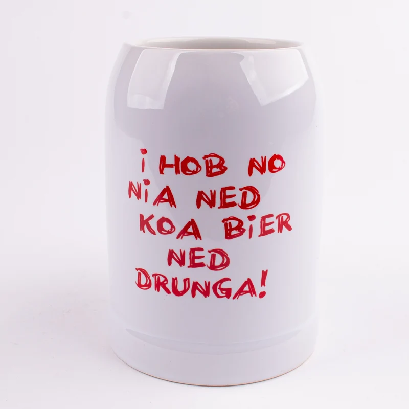 Bierkrug "Koa Bier ned drunga"