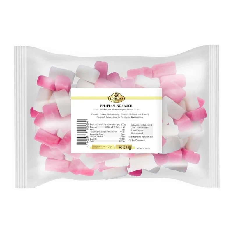 Lühders Pfefferminzbruch Pfefferminz rosa weiß 500 g