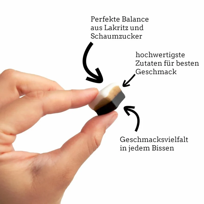 Lühders Lakritz Fruchtgummi Würfel Schaum 500g