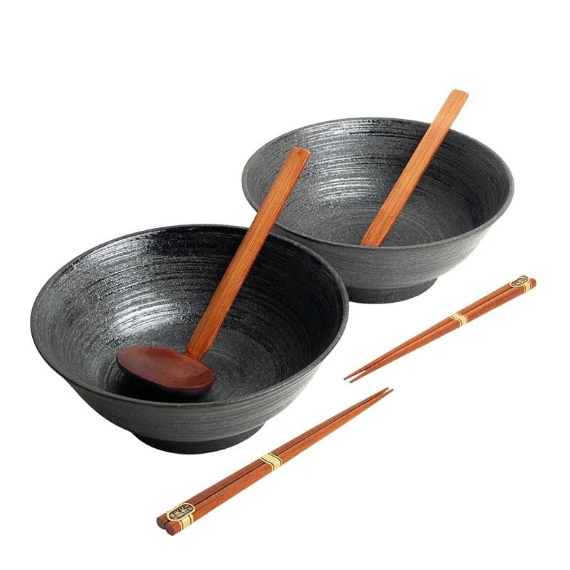 Ramen Set Essstäbchen & Löffel Uzu Schwarz
