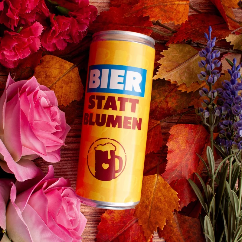 Bierdose "Bier statt Blumen"