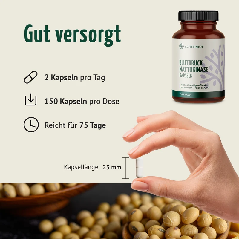 Blutdruck Nattokinase Kapseln (150 Kapseln)