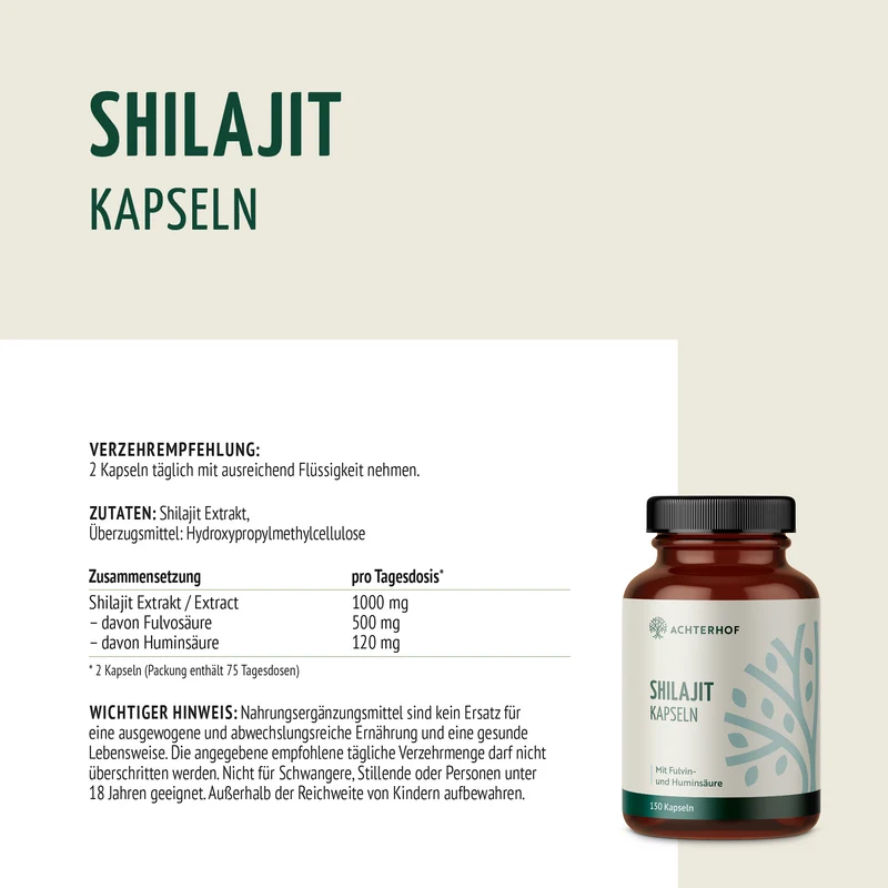 Shilajit Kapseln (150 Kapseln)