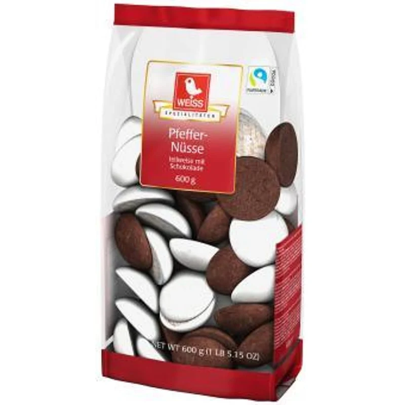 Weiss Pfeffernüsse teilschokoliert 600g