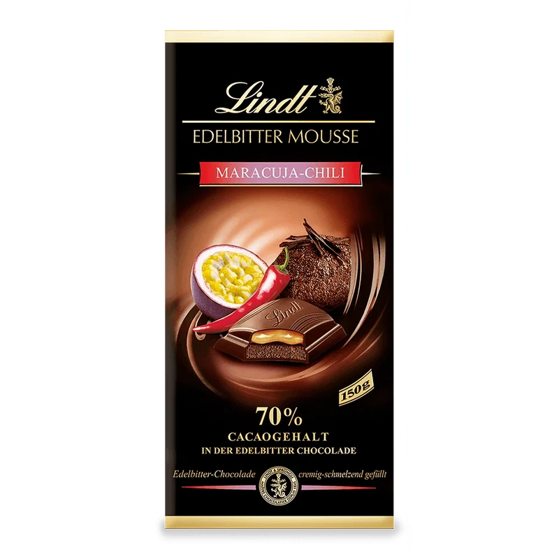 Lindt Edelbitter Mousse Maracuja-Chili Tafel 150g