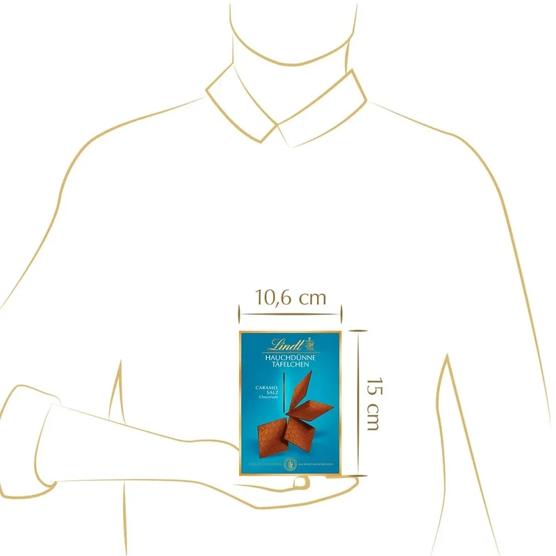 Lindt Hauchdünne Täfelchen Caramel&Salz | 125g Schachtel | Vollmilch Schokolade