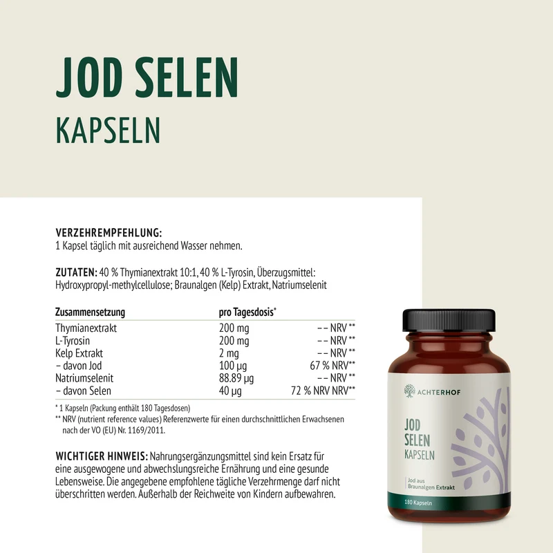 Jod Selen Kapseln (180 Kapseln)