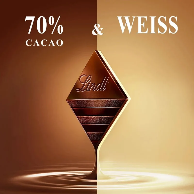 Lindt Excellence Fusion 70% Kakao & Weiße Schokolade | Zwei Schichten 100g