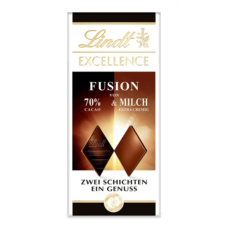 Lindt Excellence Fusion 70% Kakao & Milch | Edelbitter auf Vollmilch | 100g Tafe