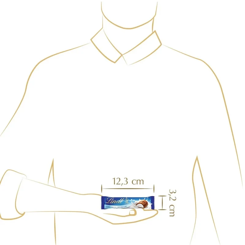 Lindt Doppelmilch Riegel 18x38g | Vollmilch | 684g Großpackung