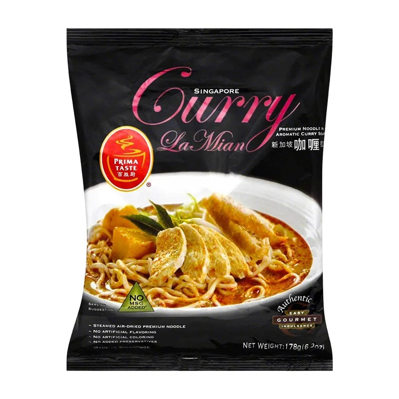 Prima Taste Curry La Mian Instantnudeln mit echter Currypaste & Kokosmilch