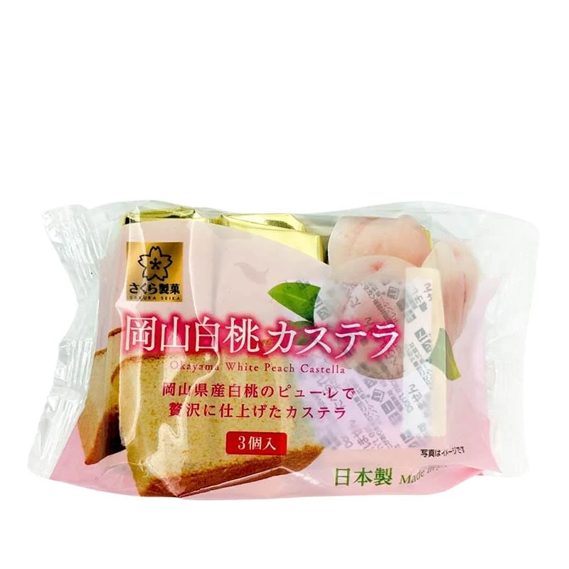 Castella mit Pfirsich (japanischer Biskuitkuchen) 130g