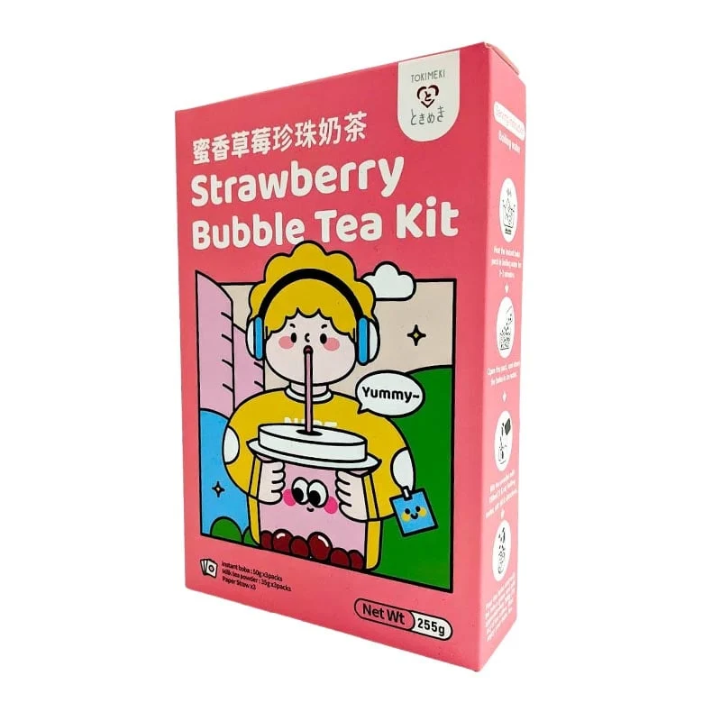 Bubble Tea Kit Erdbeere Tokimeki 3er-Pack