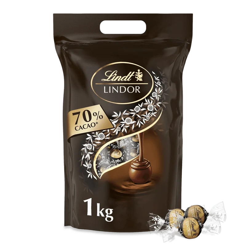 LINDOR Kugel Beutel Extra Dark 70%, 1000g