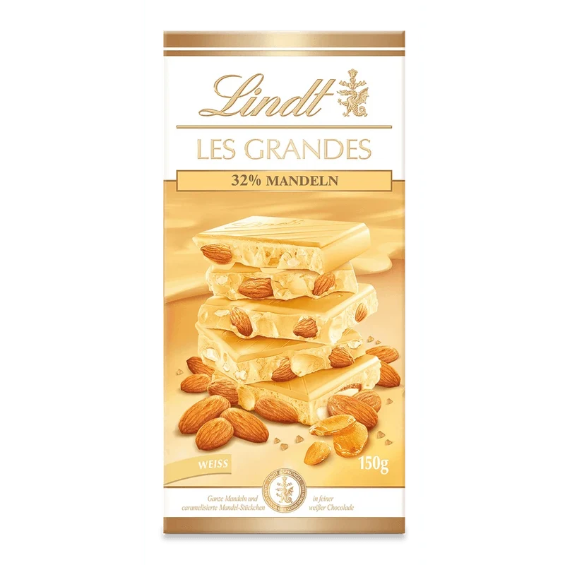 Lindt Les Grandes Amandes Blanc, Schokolade, 150g Tafel