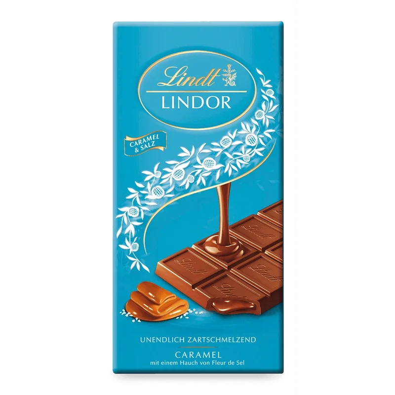 Lindt Lindor Caramel und Salz Schokolade mit Fleur de Sel 100g