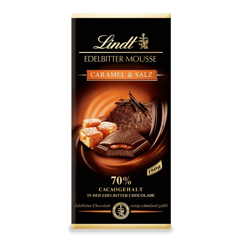 Lindt Edelbitter Mousse Caramel & Salz, 150g