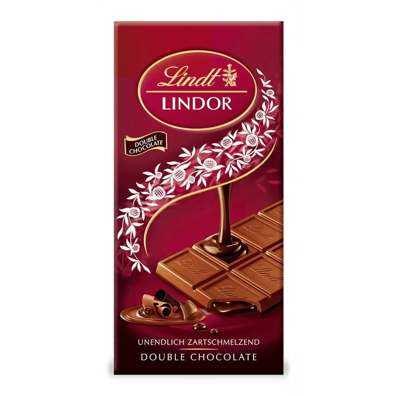 Lindt Lindor Double Chocolate Schokolade mit Schoko Füllung 100g