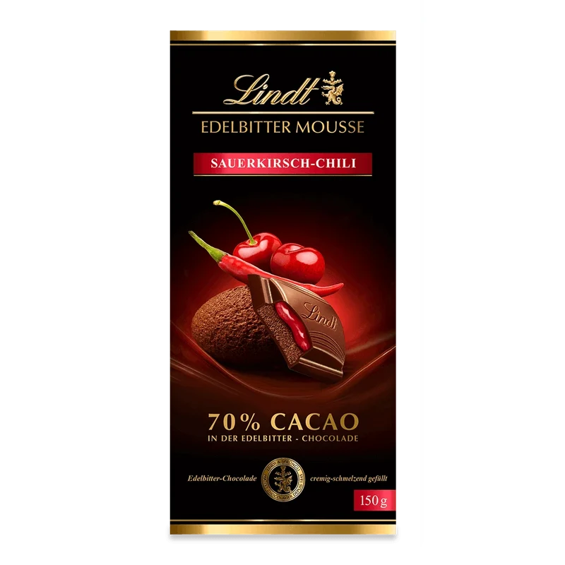 Lindt Edelbitter Mousse Schokolade - Sauerkirsch Chili - 150g