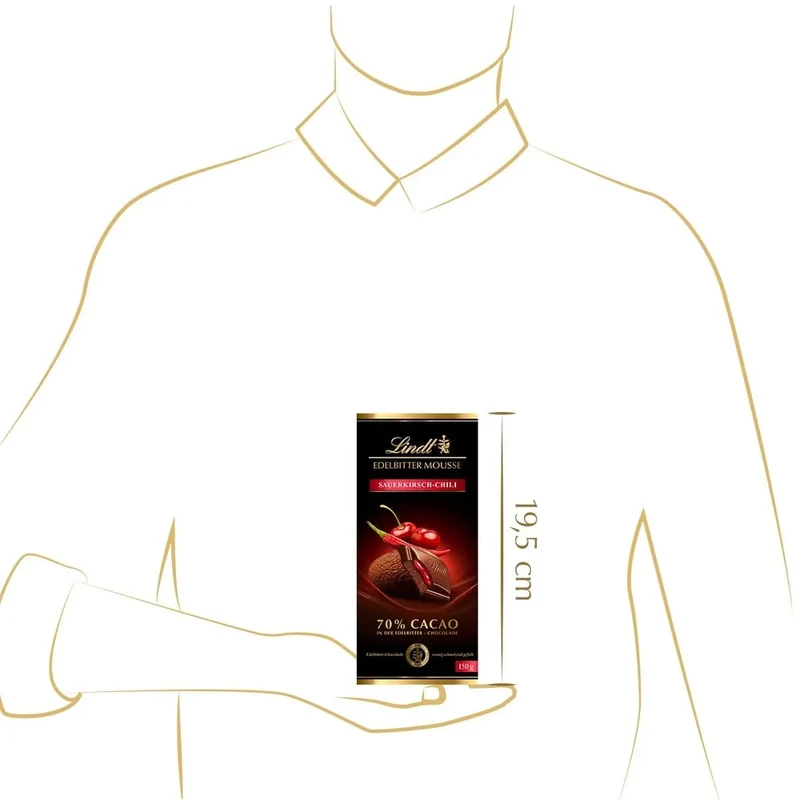 Lindt Edelbitter Mousse Schokolade - Sauerkirsch Chili - 150g