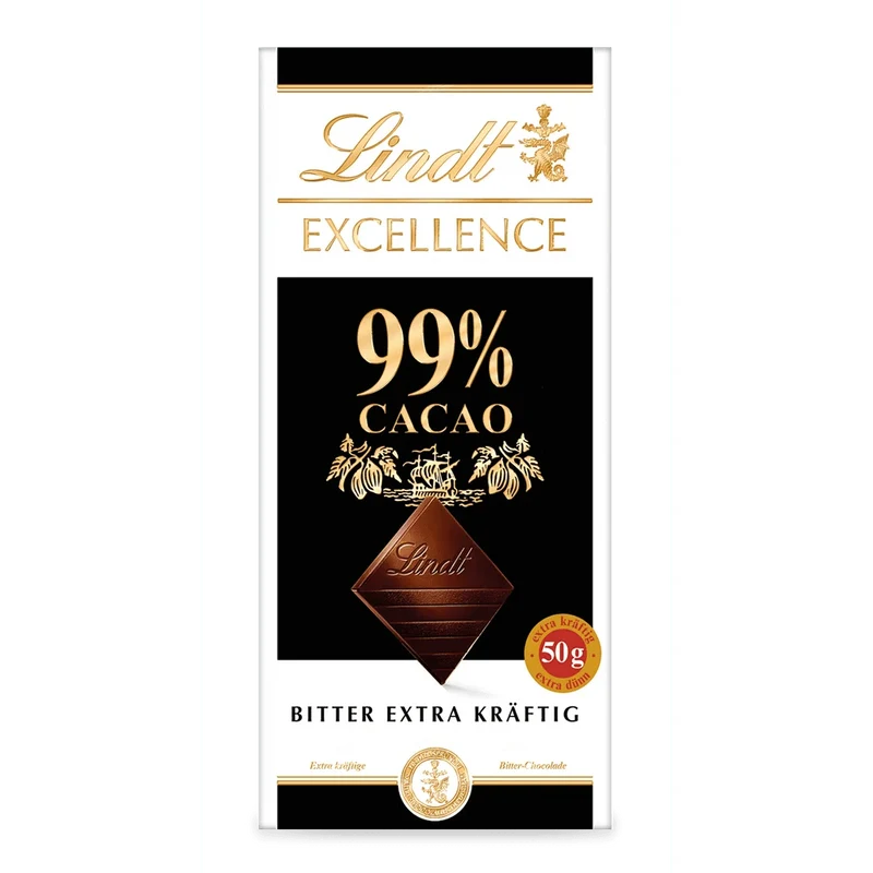 Lindt Excellence 99 Prozent Cacao Bitter extrem kräftig Tafel 50g