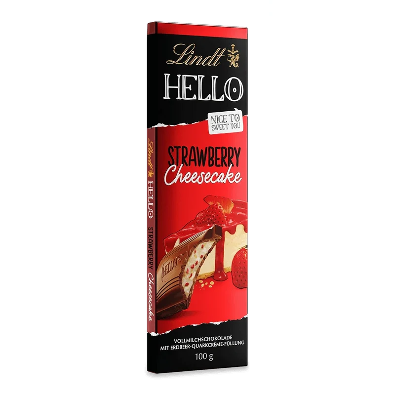 Lindt Hello Strawberry Cheesecake - Schokolade Erdbeere Käsekuchen - 100g