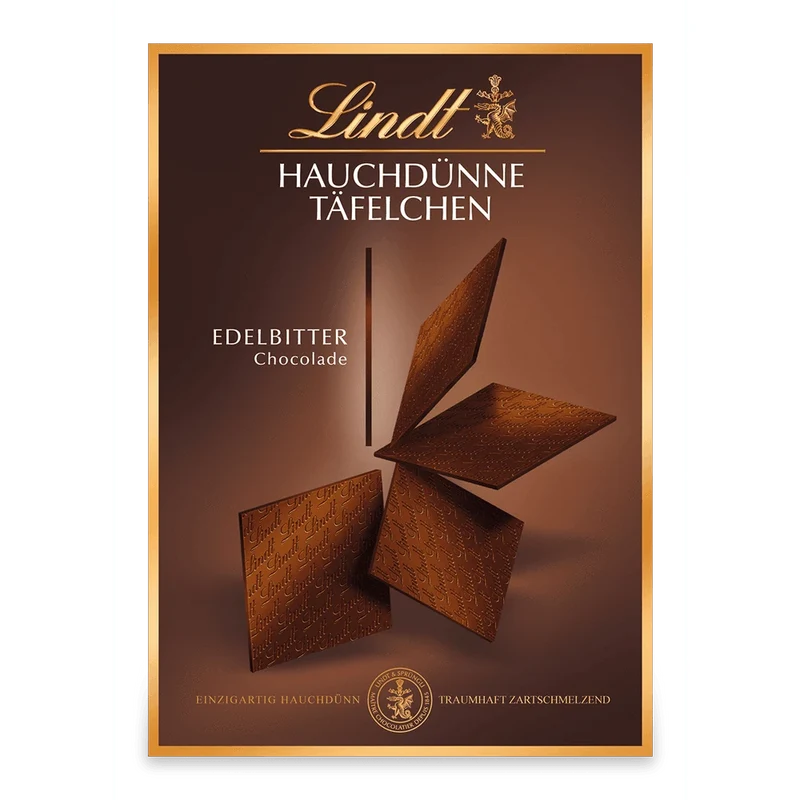 Lindt Hauchdünne Täfelchen Edelbitter | Edelbitterschokolade | Schachtel 125g