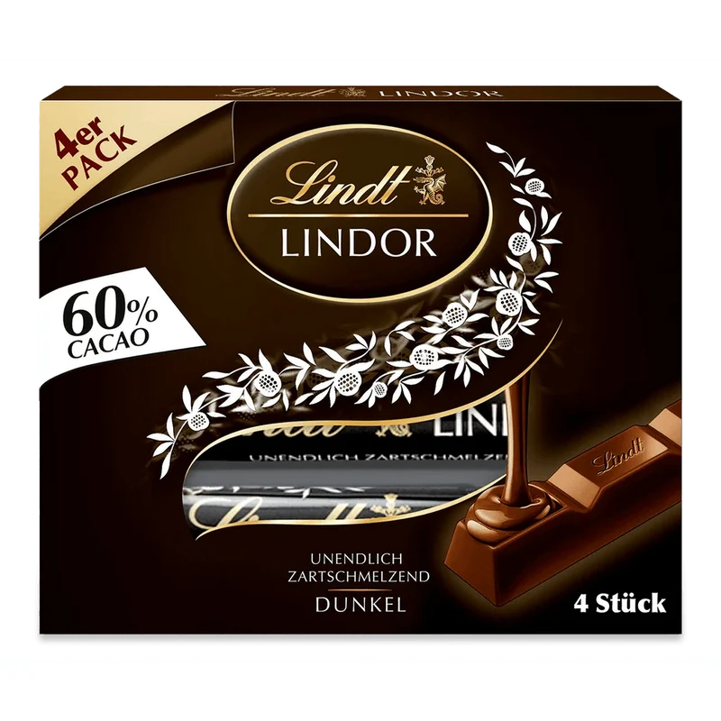 Lindt Lindor Stick Multipack 60% 4x 25g