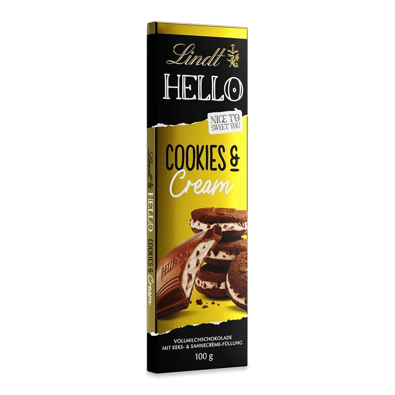 Lindt Hello Cookies & Cream, Schokolade, 100g Tafel