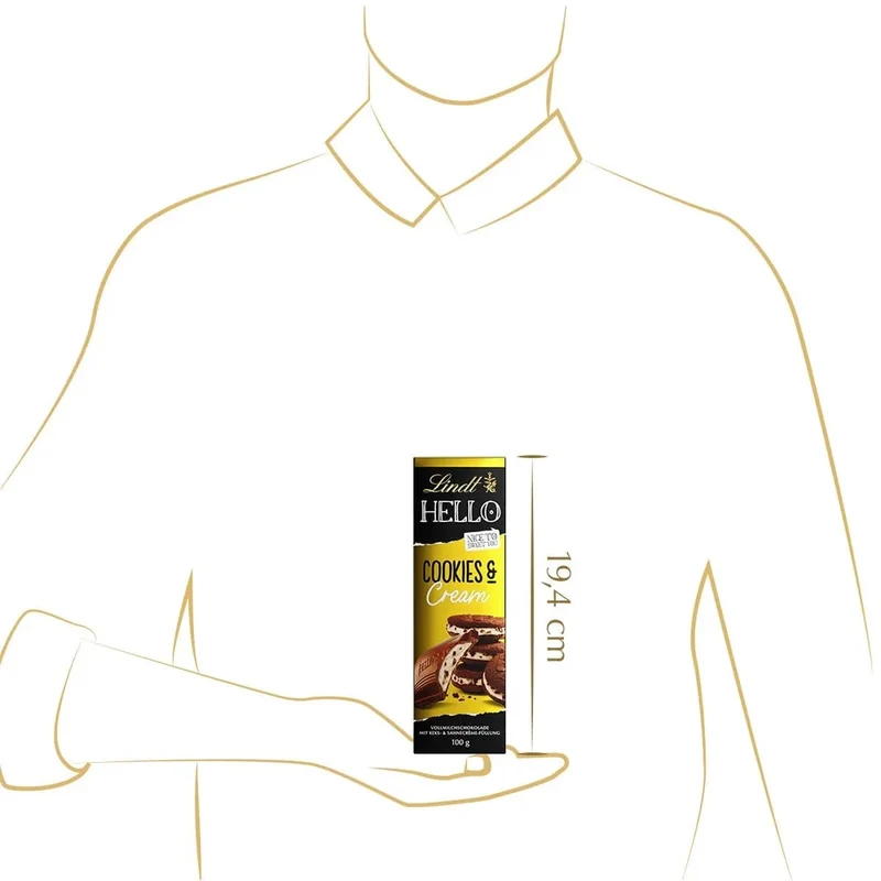 Lindt Hello Cookies & Cream, Schokolade, 100g Tafel