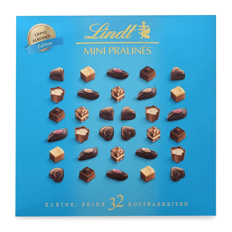 Lindt Mini Pralines ohne Alkohol | 155g Schachtel | 32 Kostbarkeiten