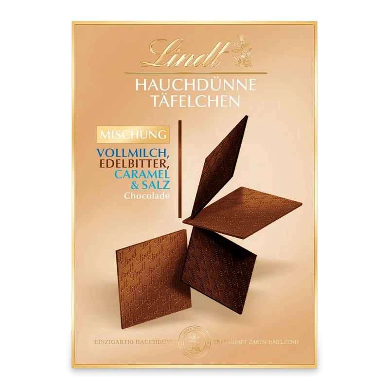 Lindt Hauchdünne Täfelchen Auslese 125g Packung