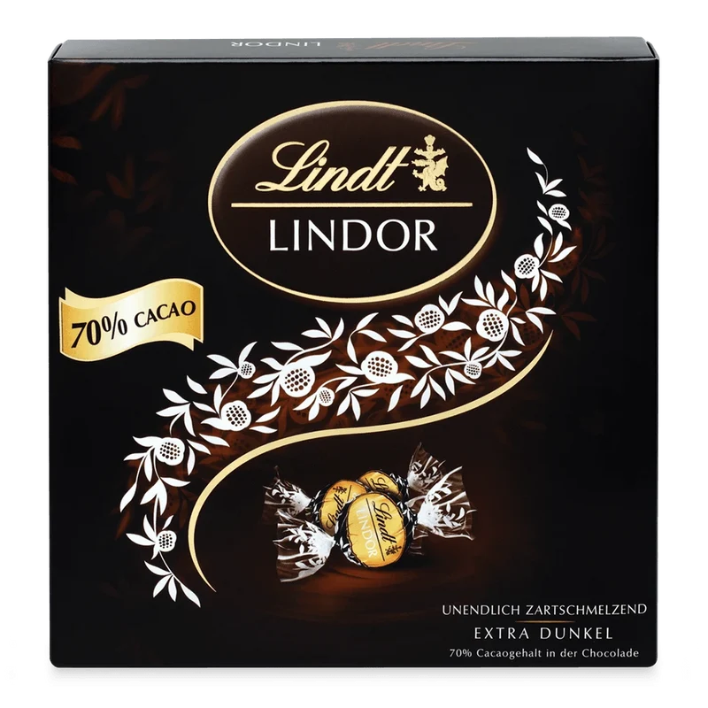 Lindt Lindor Kugeln Dark 60% in einer Präsent Box, 186g