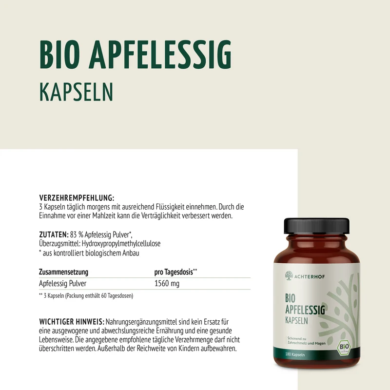 Bio Apfelessig Kapseln (180 Kapseln)