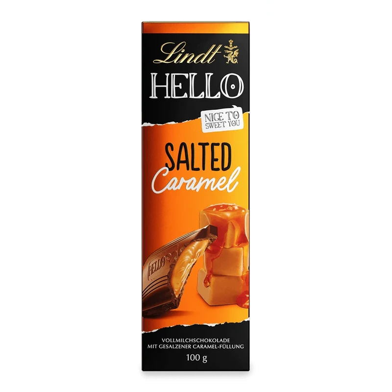 Lindt Hello Salted Caramel - Salzige Karamell Schokolade - 100g