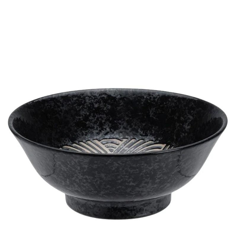 Ramen Schale Japanische Wellen Schwarz 21,3 cm