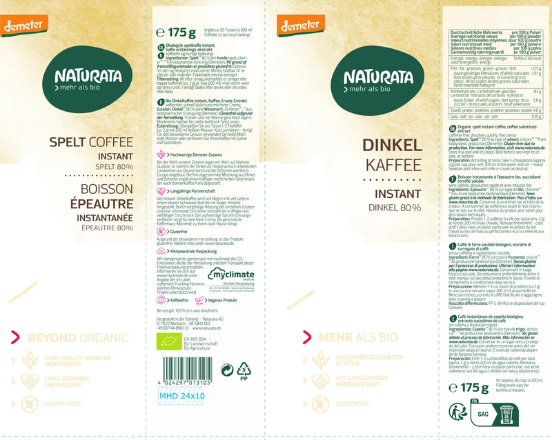 Dinkelkaffee Bio Instant (175g)